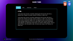Dark Tabs using Pure CSS