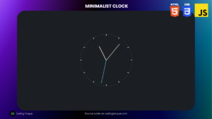 Minimalist Clock using HTML CSS and JavaScript