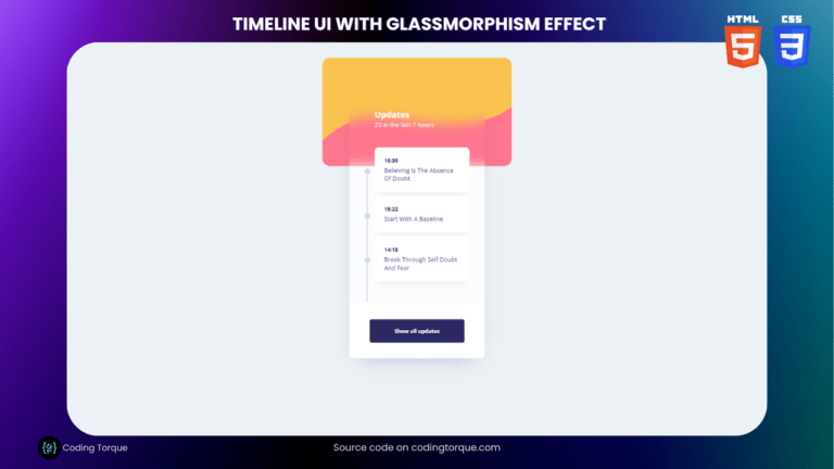 Timeline UI Design using HTML and CSS