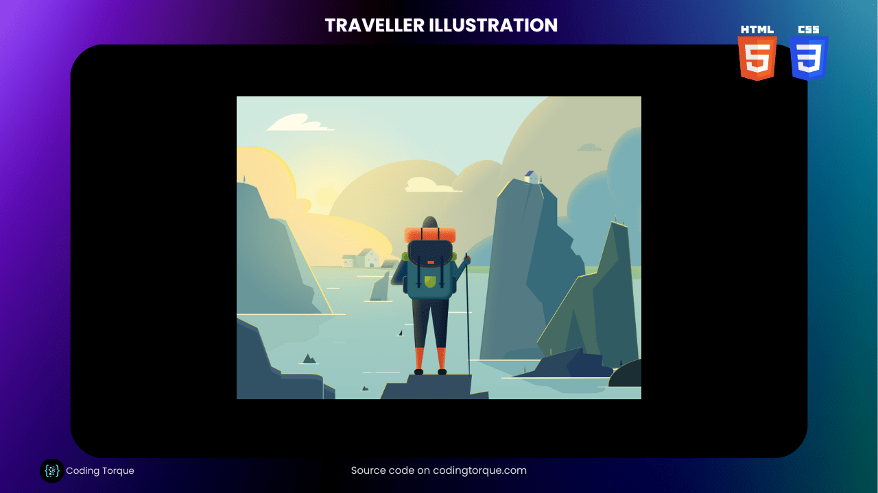 Traveller Illustration using HTML and CSS