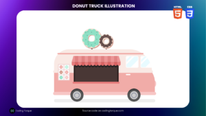 Donut Truck Illustration using HTML and CSS