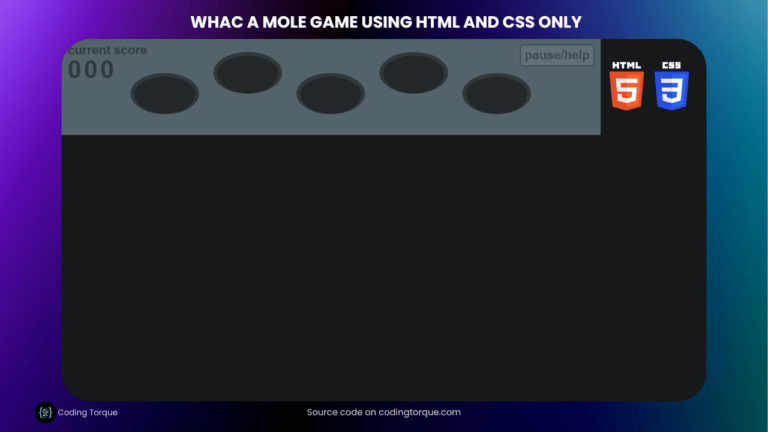 whack a mole game using html and css