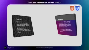 3D CSS Cards with Hover Effect