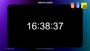 Digital Clock using HTML CSS and JavaScript