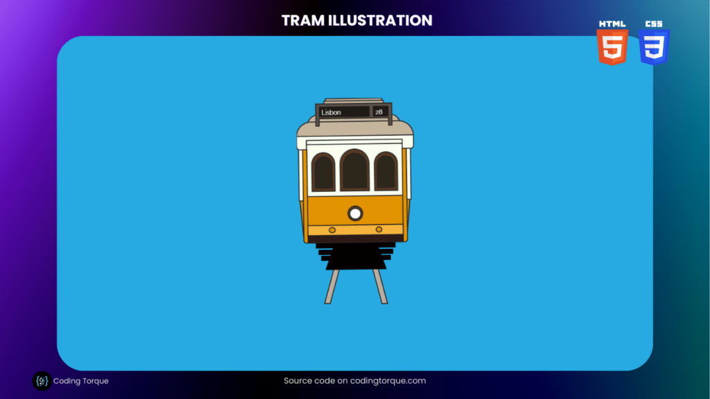 Tram Illustration using HTML and CSS