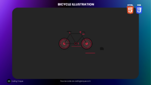 Bicycle Illustration using HTML and CSS
