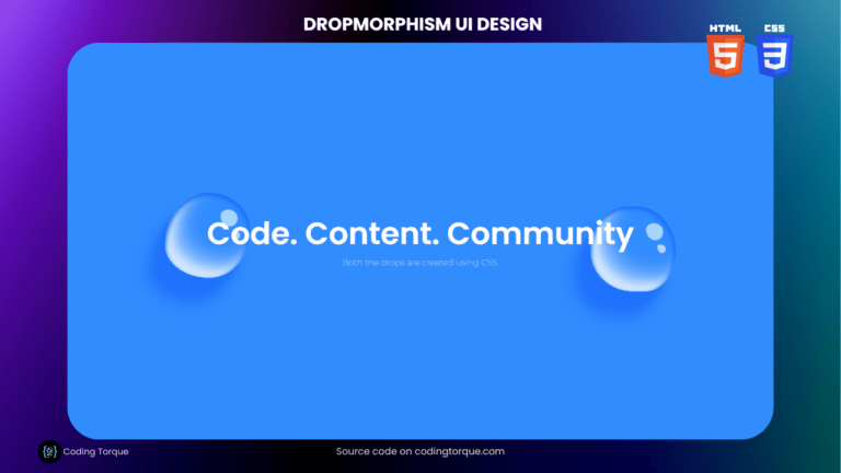 Dropmorphism UI Design using HTML and CSS