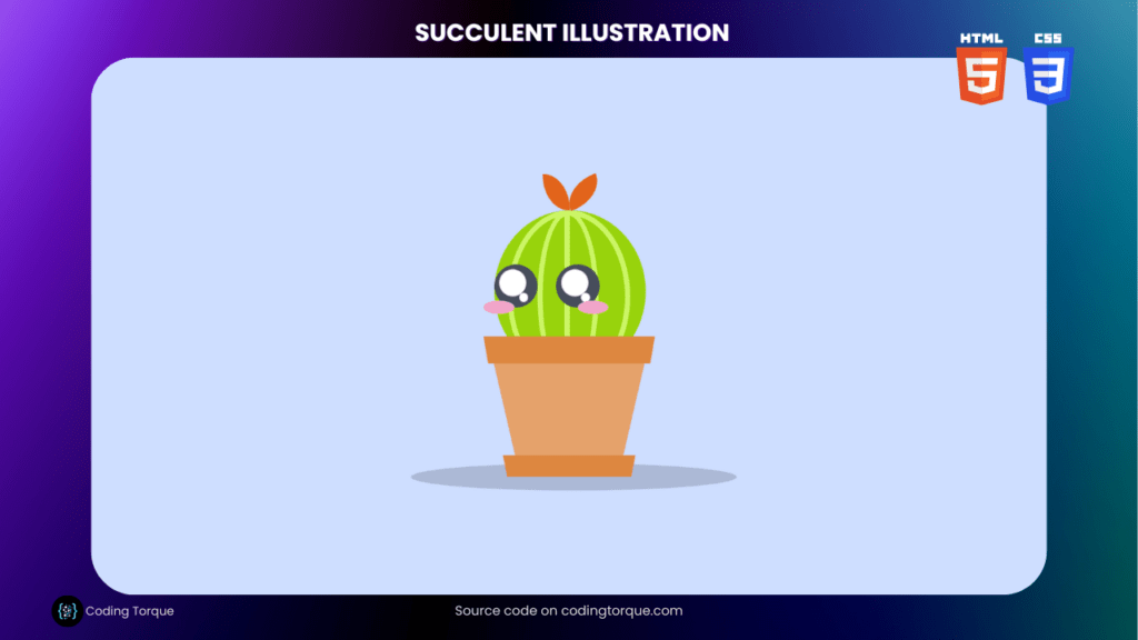 Succulent Illustration using HTML and CSS