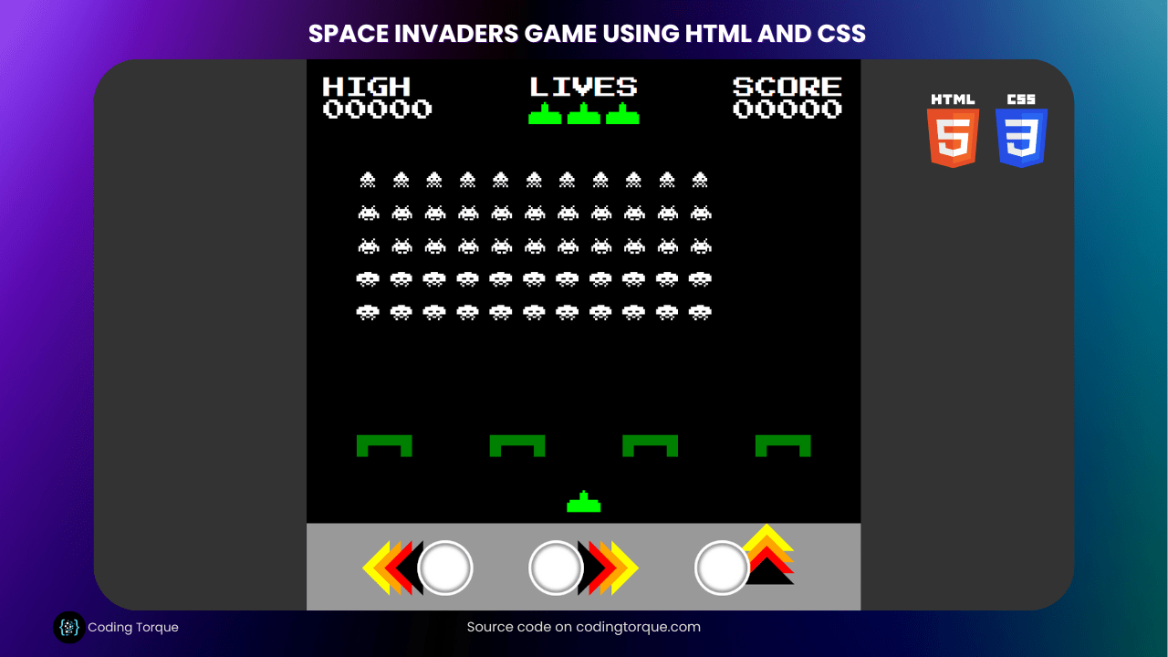 space invaders game using html and css