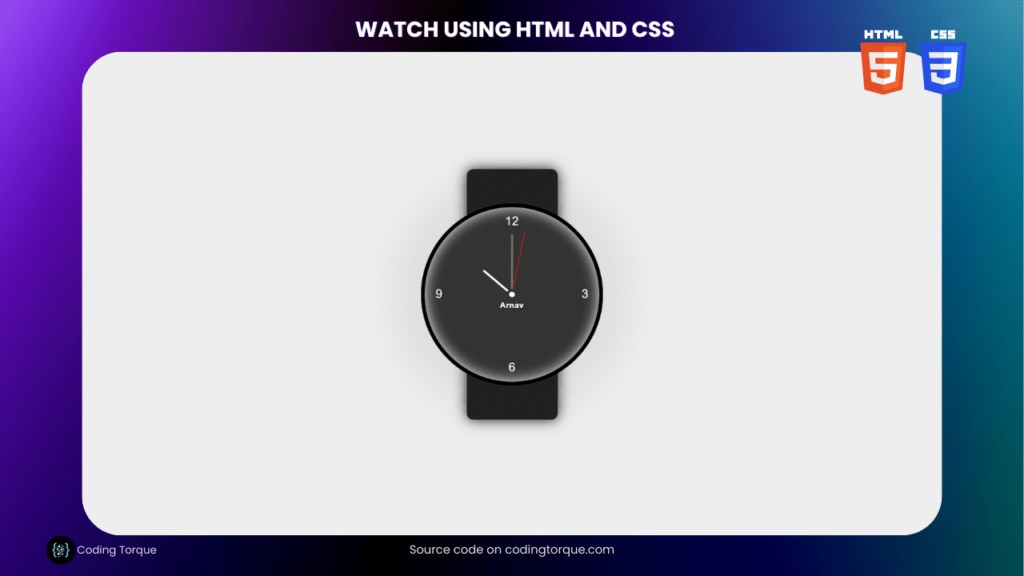 Watch using HTML and CSS