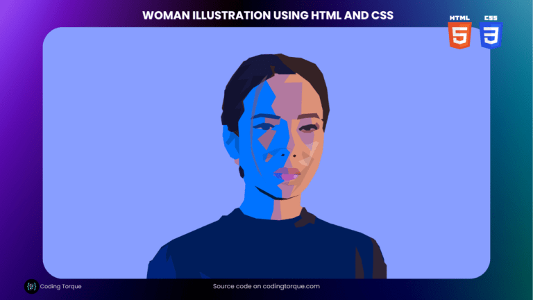 Woman Illustration using HTML and CSS