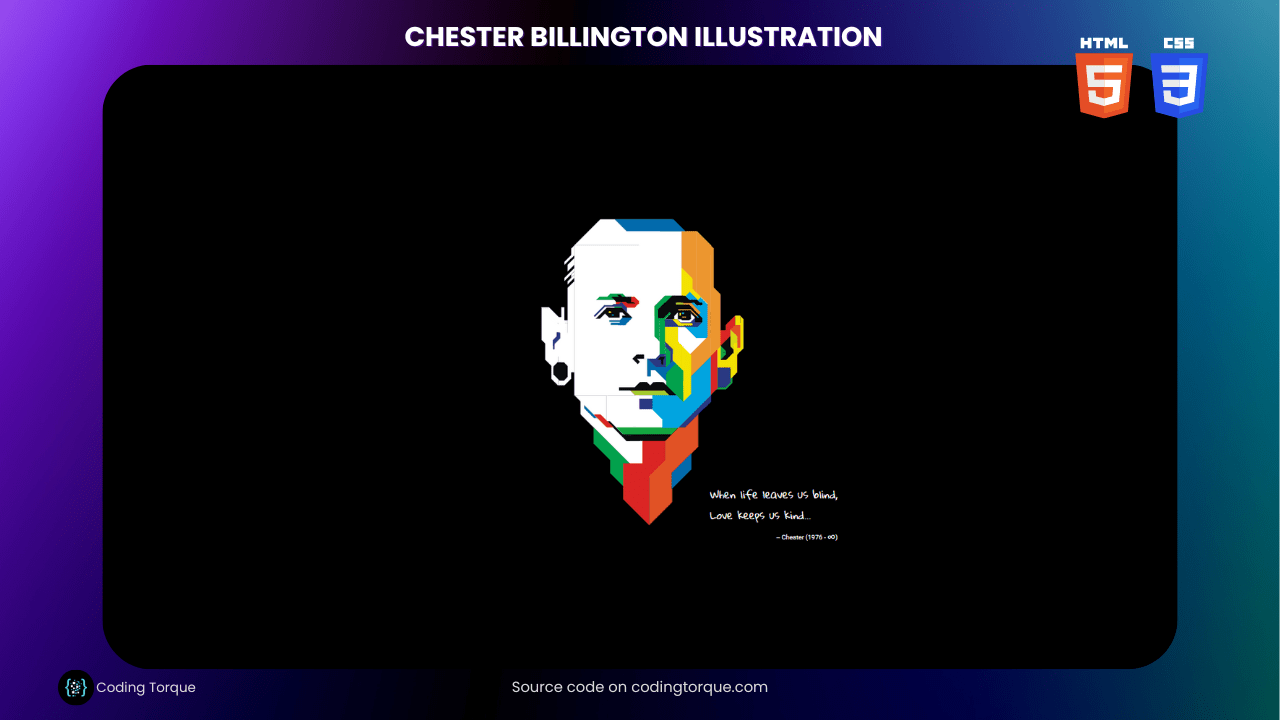 chester billington illustration using html and css