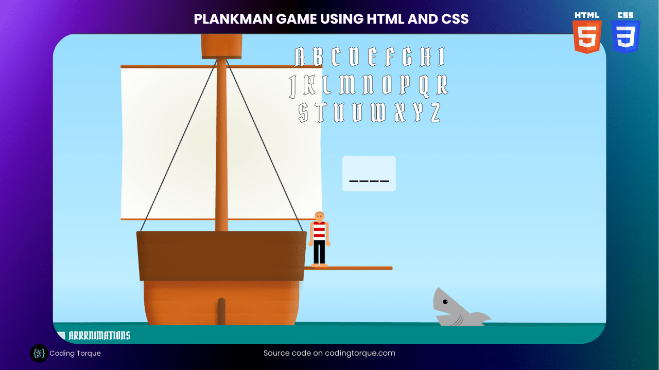 plankman game using html and css