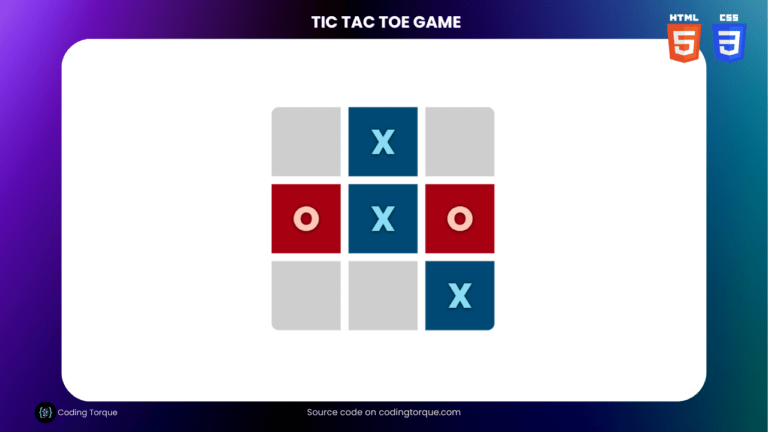 tic tac toe game using html and css
