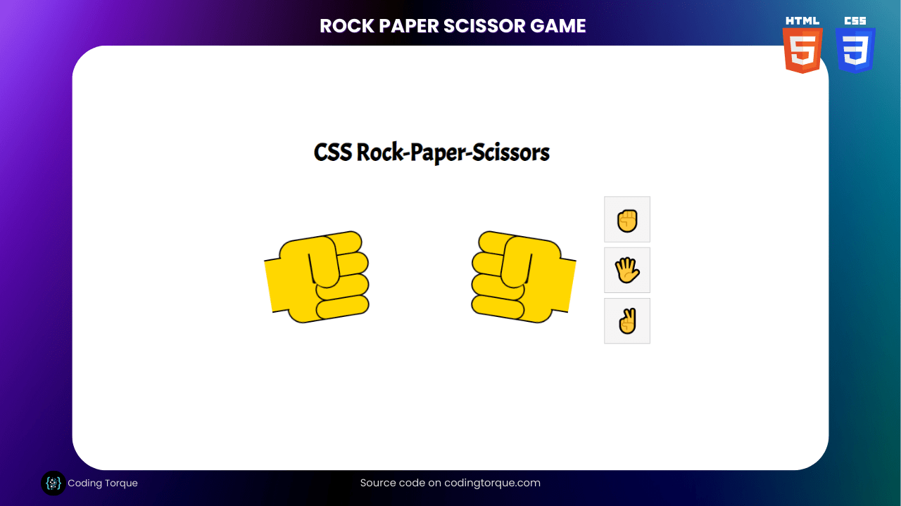 rock paper scissor using html and css