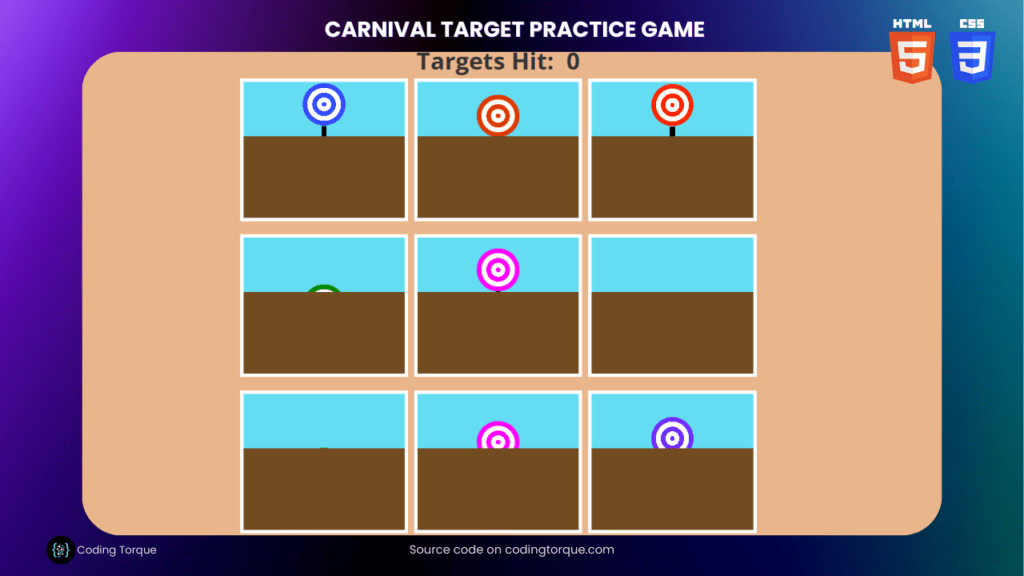 carnival target practice game using html and css