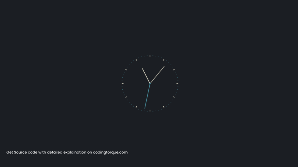 Minimalist Clock using HTML CSS and JavaScript