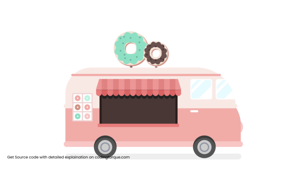 Donut Truck Illustration using HTML and CSS