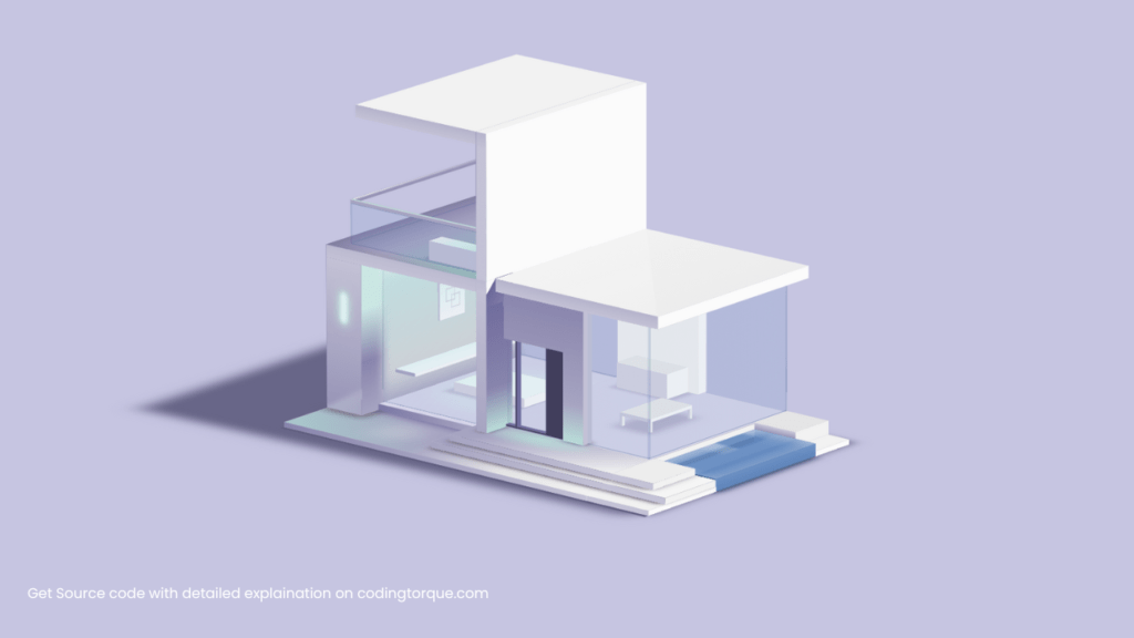 3D Modern House using HTML CSS and JavaScript