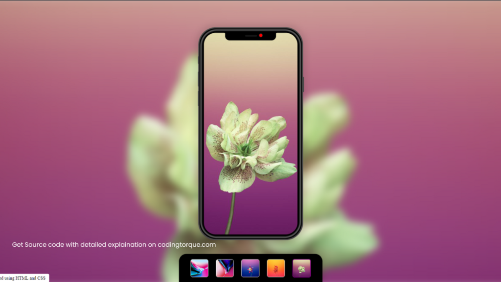IPhone X Design using HTML, CSS and JavaScript