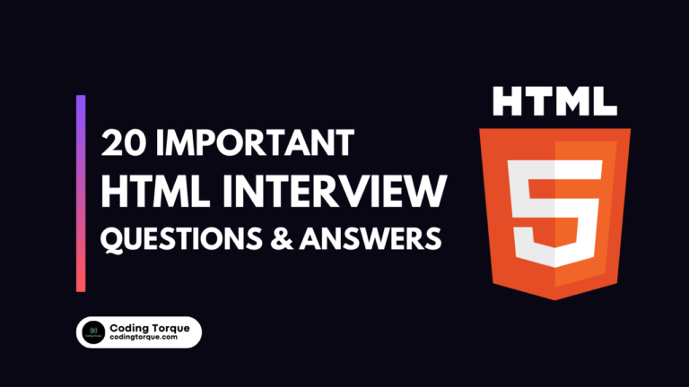 HTML Interview Questions and Answers