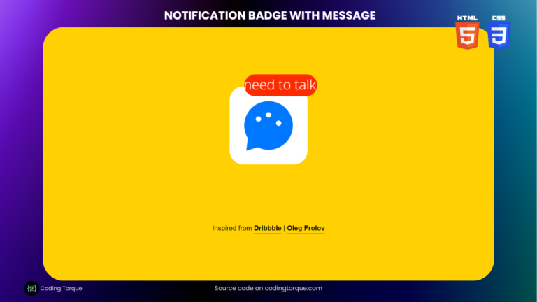 Notification Badge with message using HTML and CSS