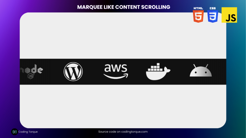 Marquee Like Content Scrolling using HTML CSS and JavaScript